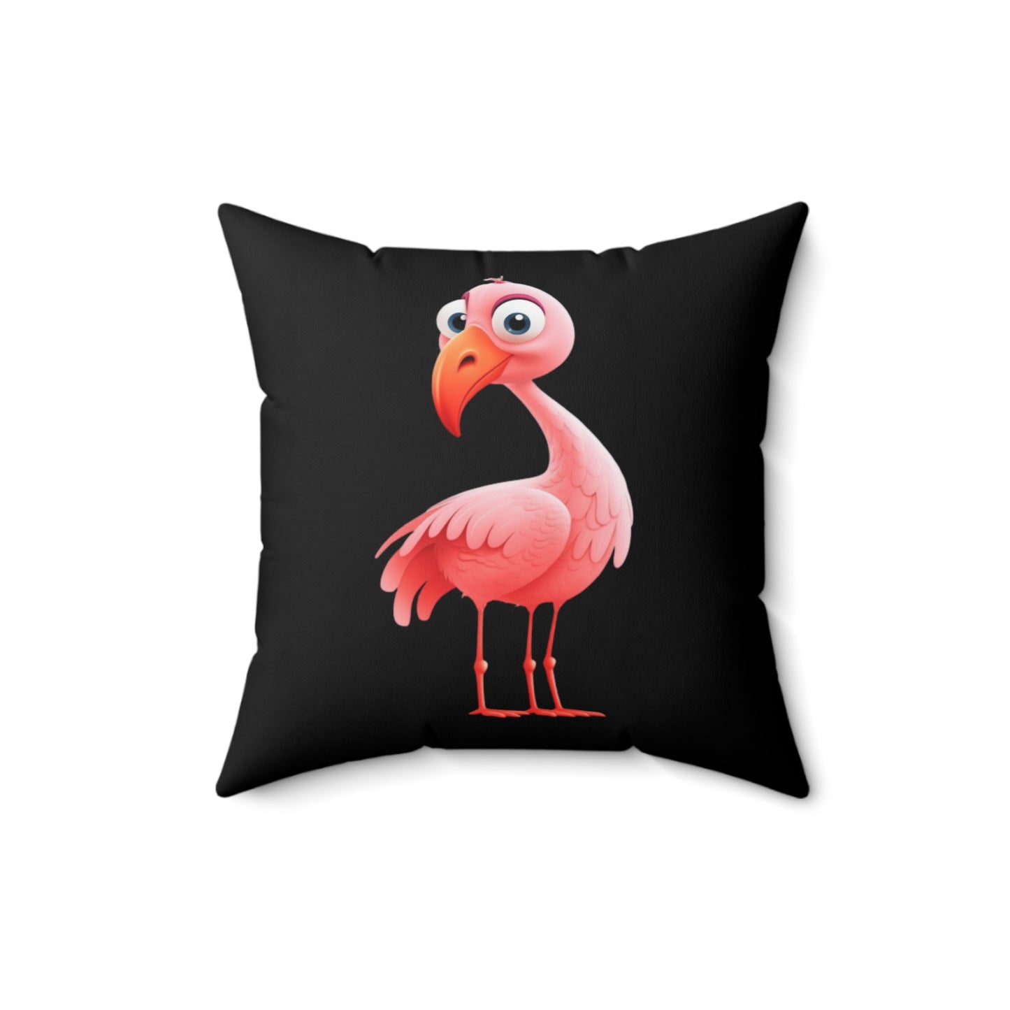 Pink Flamingo on Black - Pillowcase & Pillow