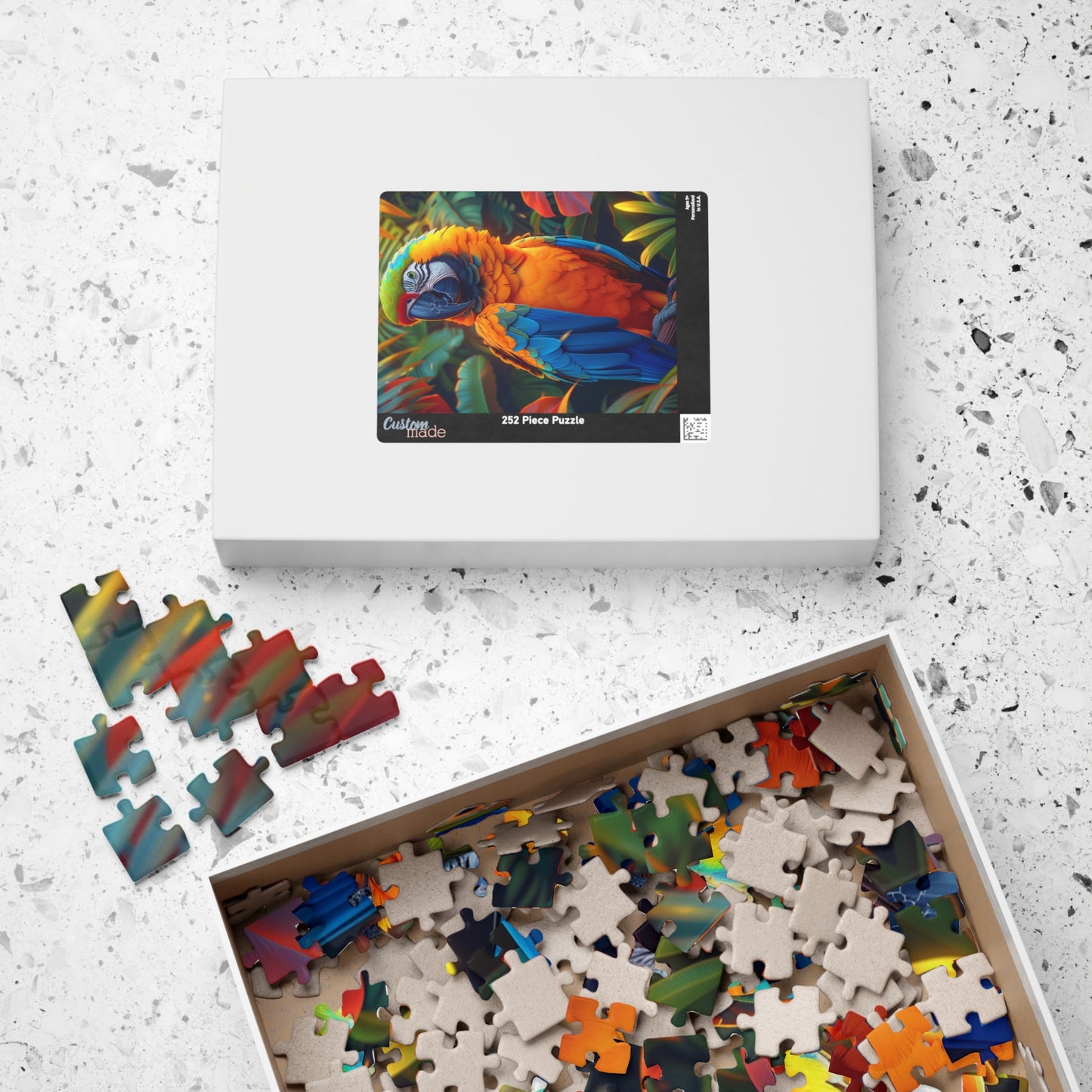 Majestic Macaw - Premium Puzzle Available in 110, 252, or 520 Pieces for Puzzle Lovers