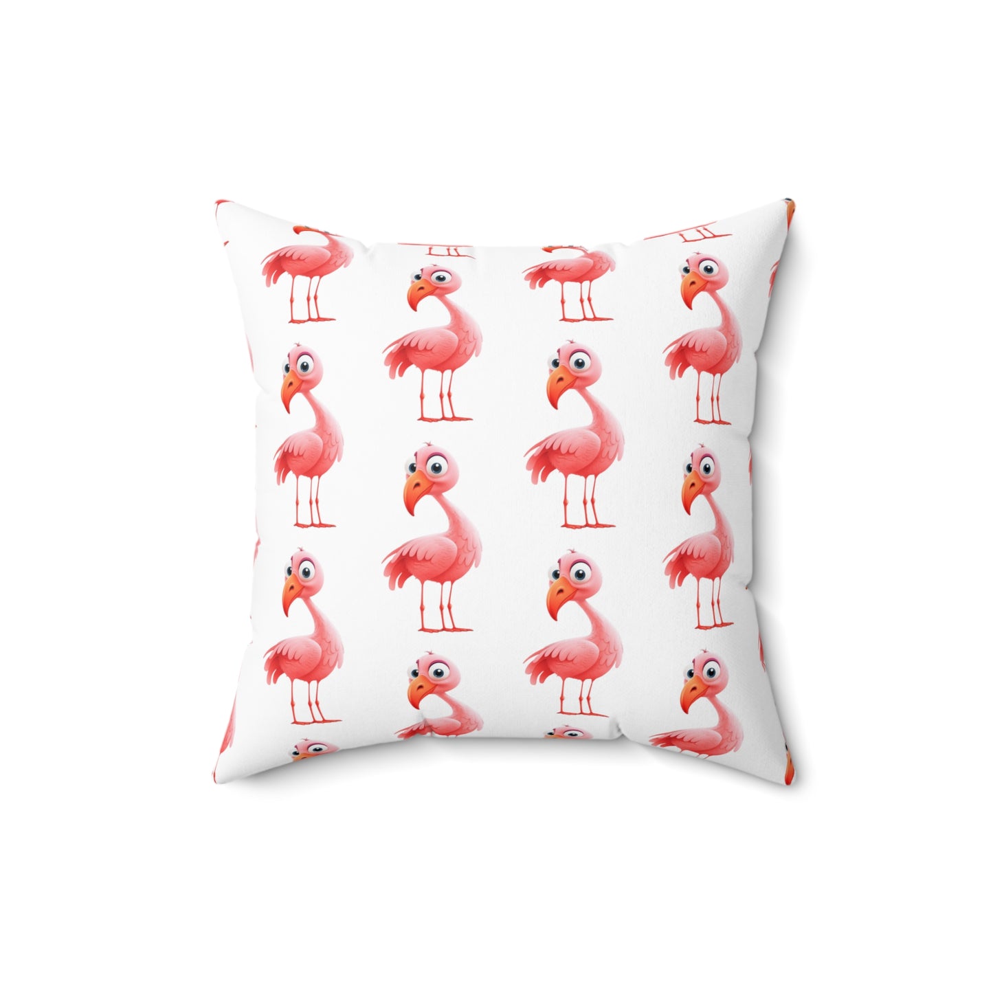 Pink Flamingo Print on White - Pillowcase & Pillow