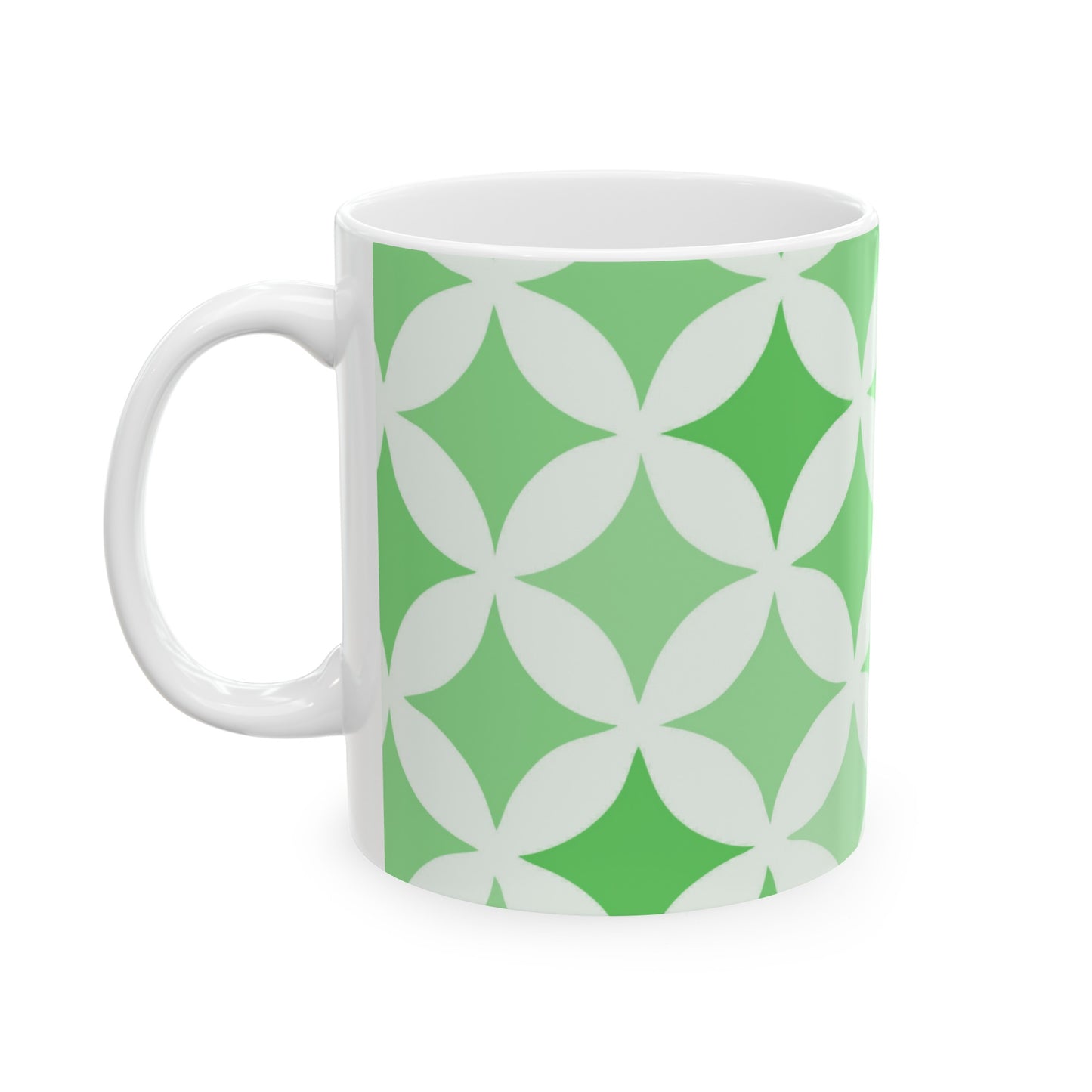 Green and White Seamless Stars