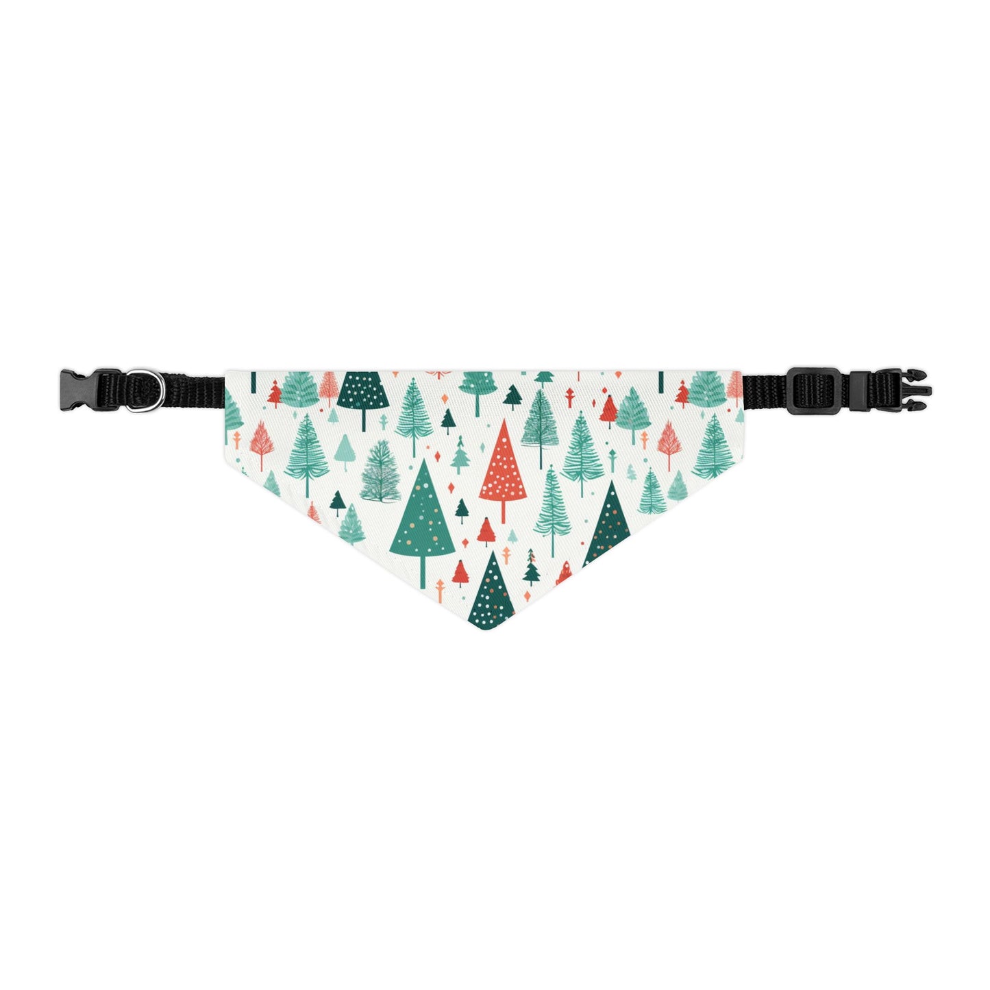 Christmas Trees on White - Pet Bandana Collar