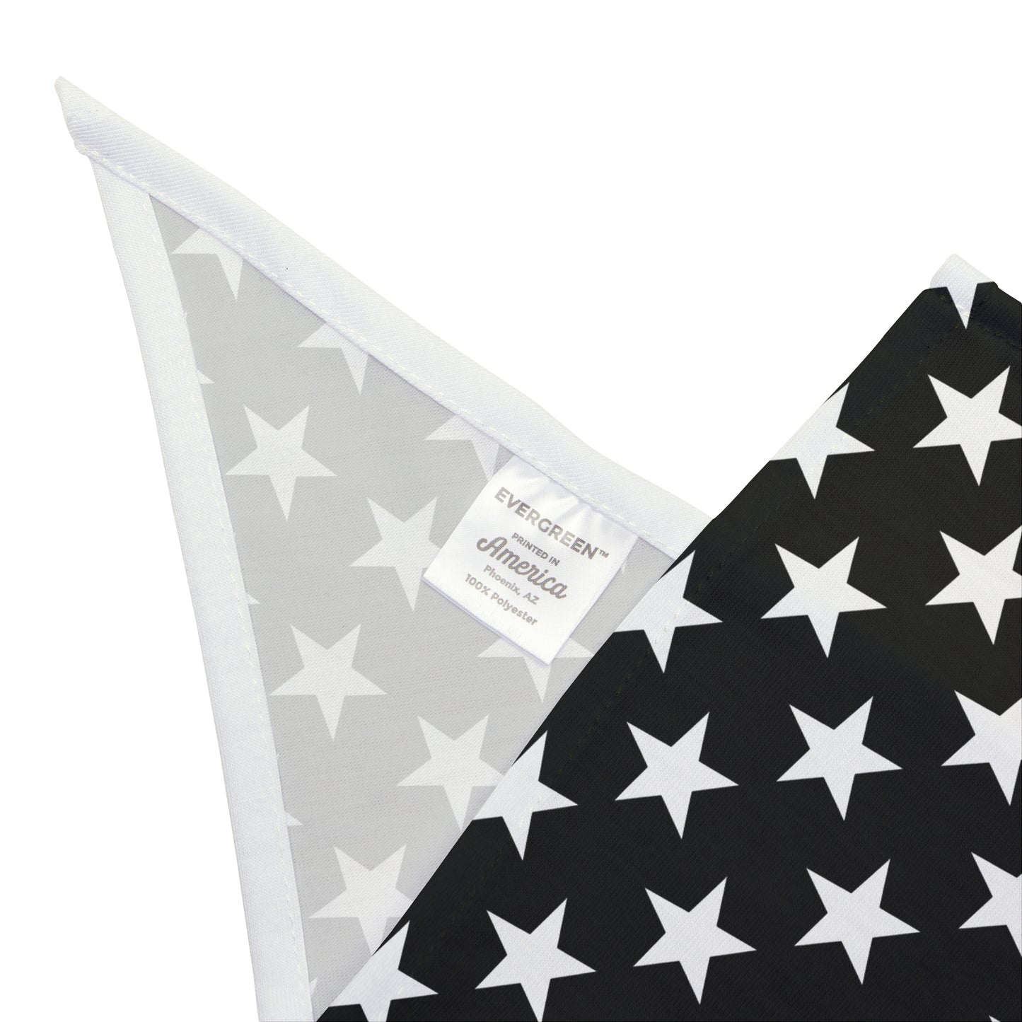 White Stars on Black - Tie Up Pet Bandana