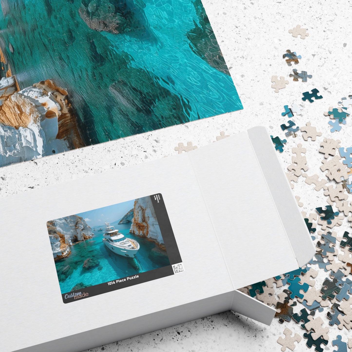 Yacht by the White Rocks - 1014-Piece Jigsaw Puzzle