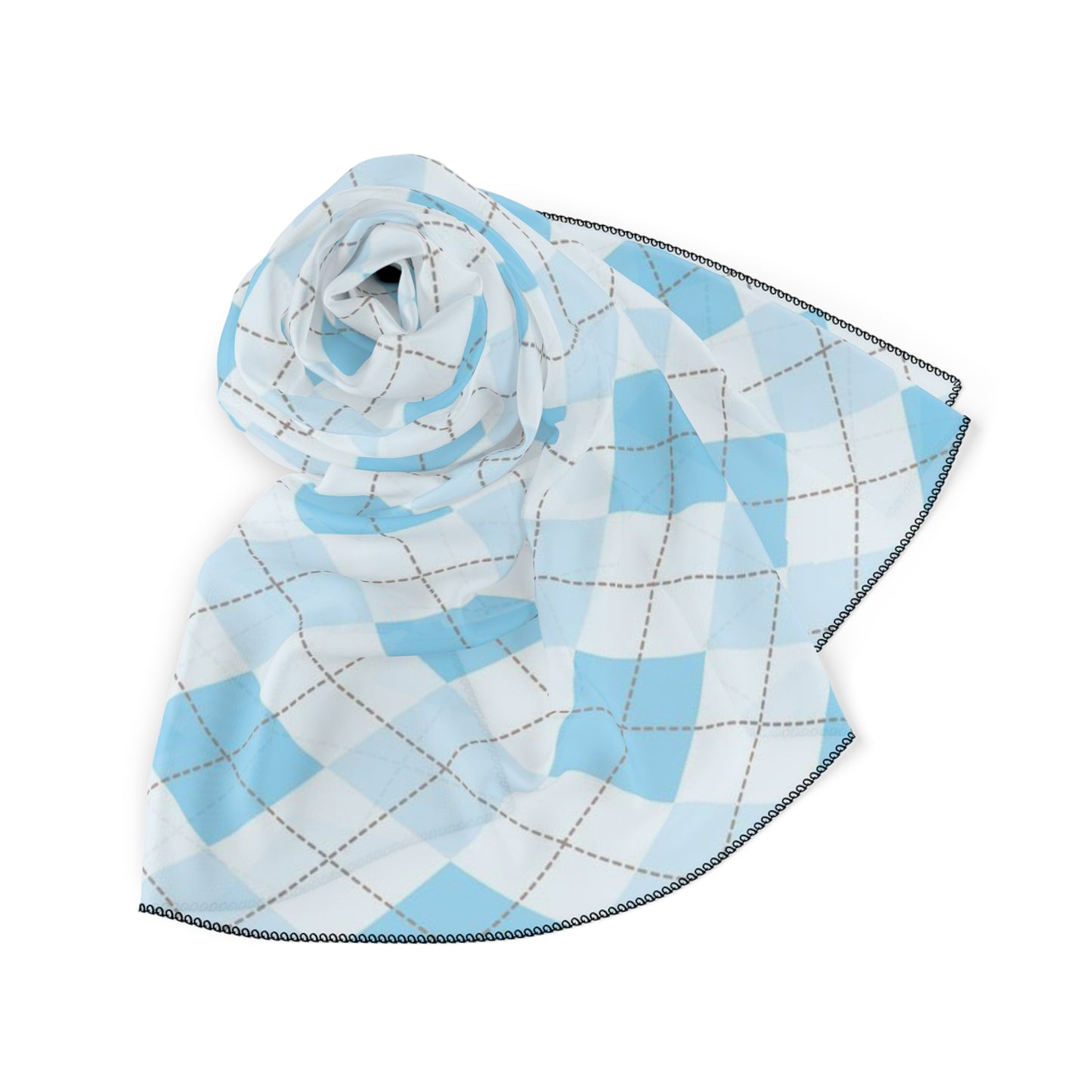 Blue Diamond Print Scarf