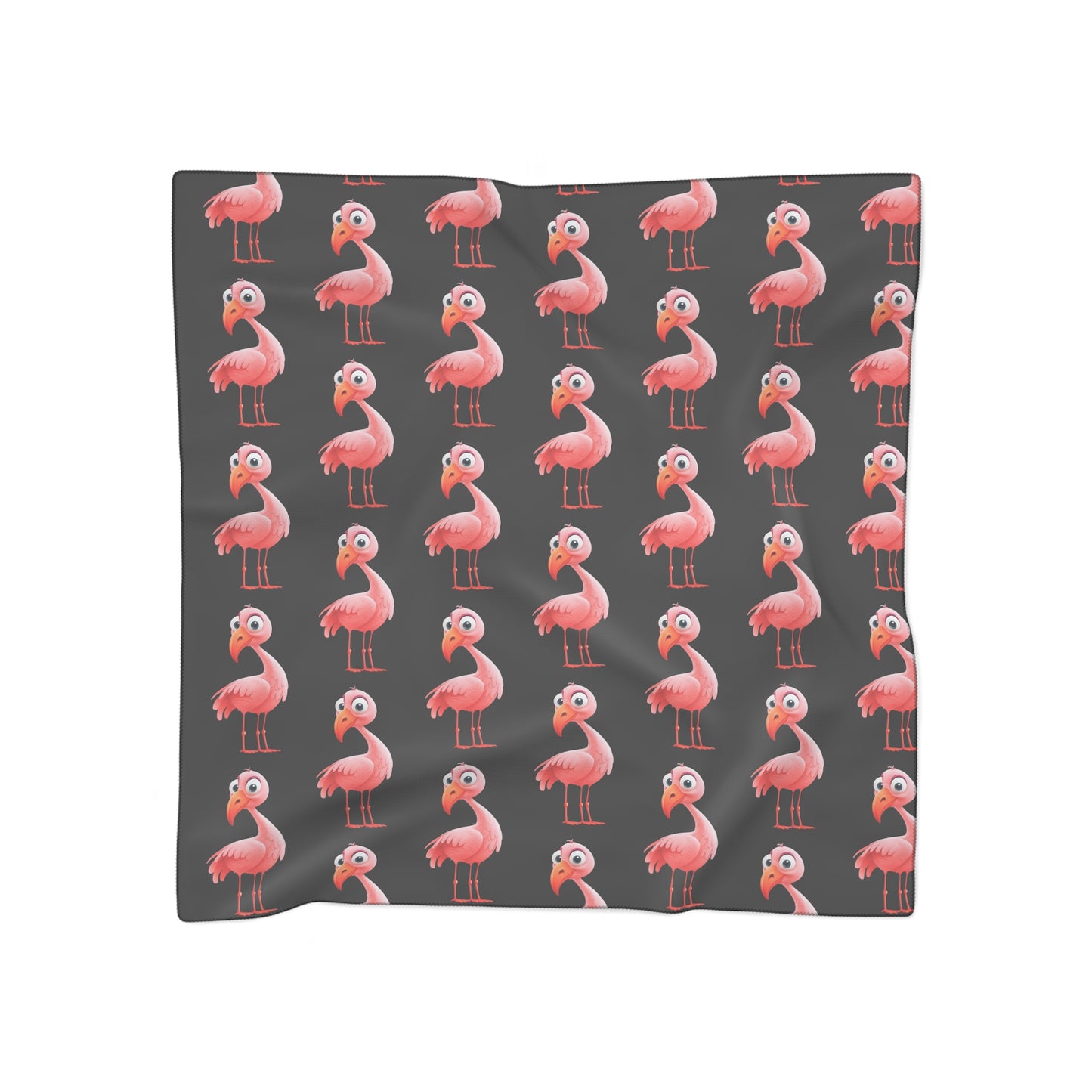 Pink Flamingo on Black Scarf