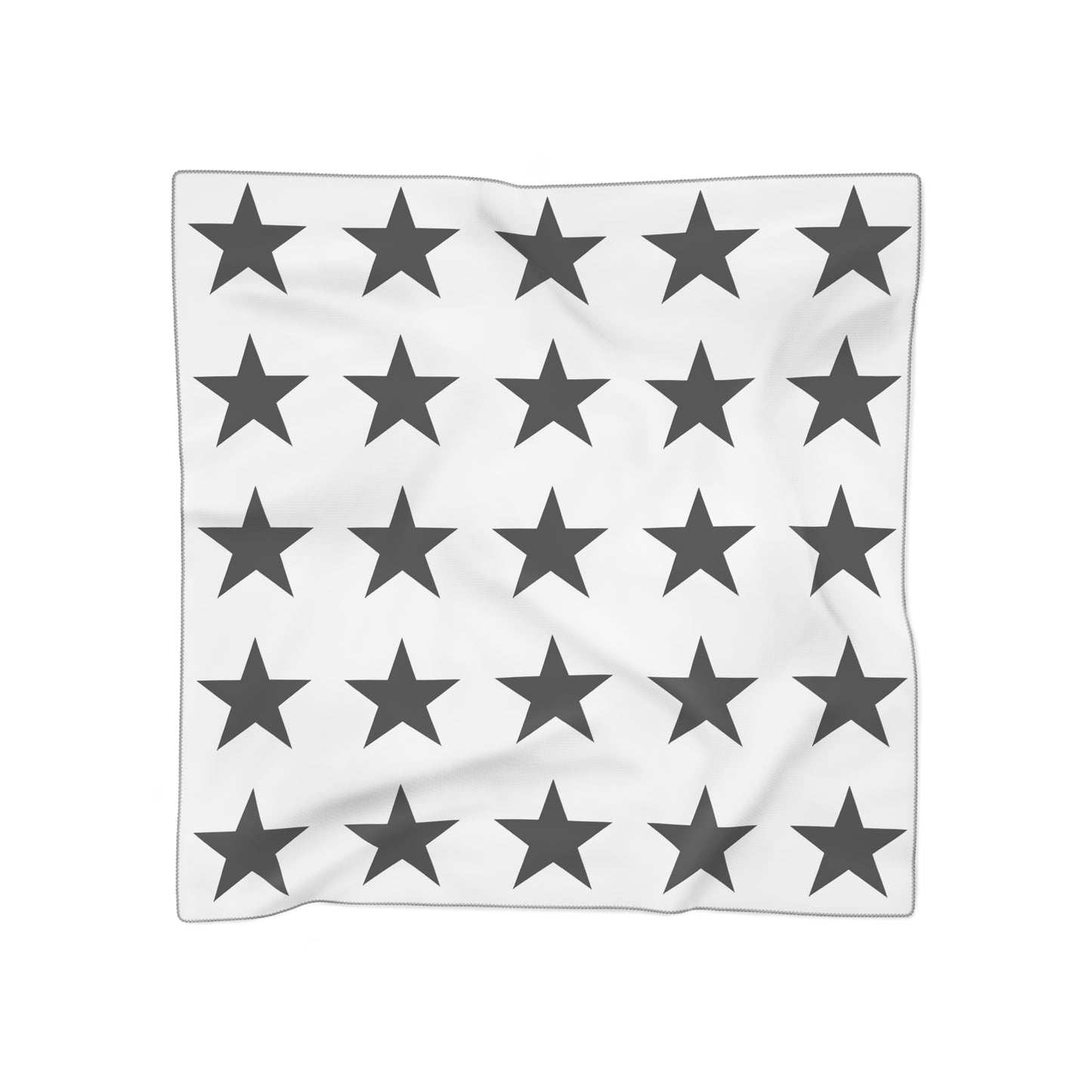 Black Stars on White Print Scarf