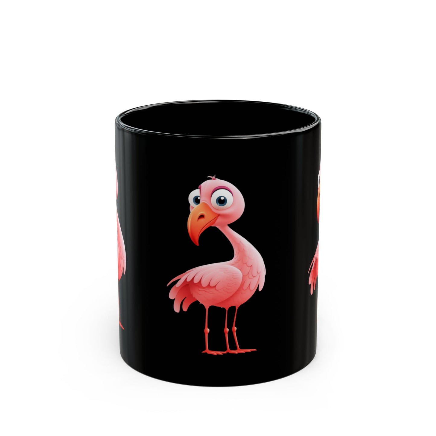Pink Flamingo on Black Mug