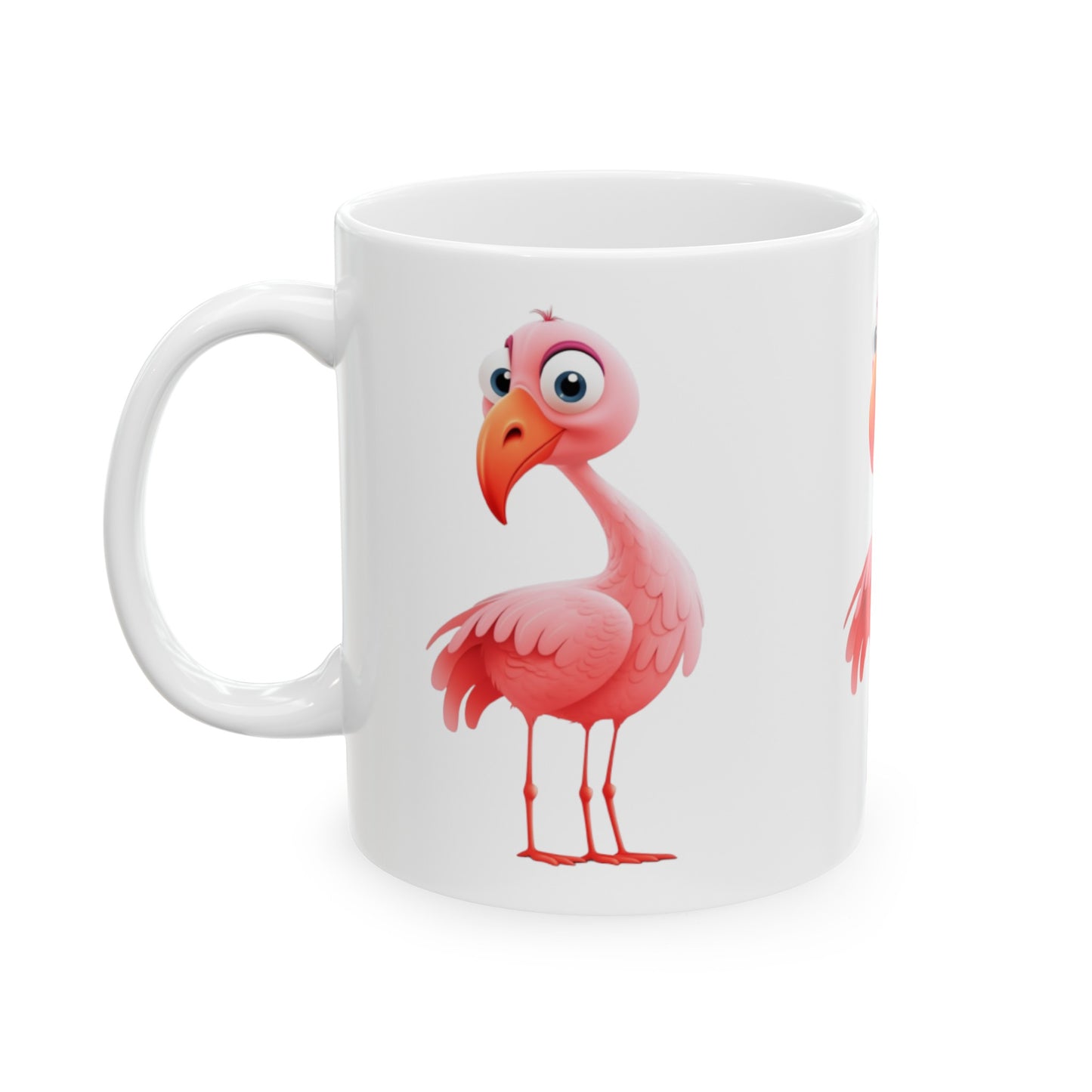 Pink Flamingo on White