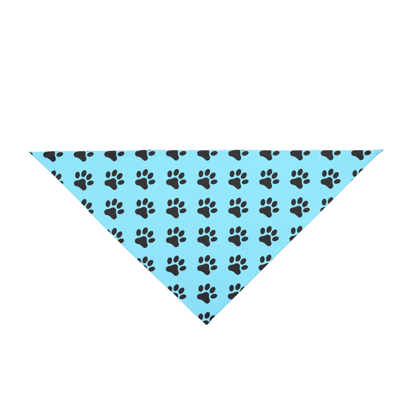 Black Paws on Light Blue - Tie Up Pet Bandana