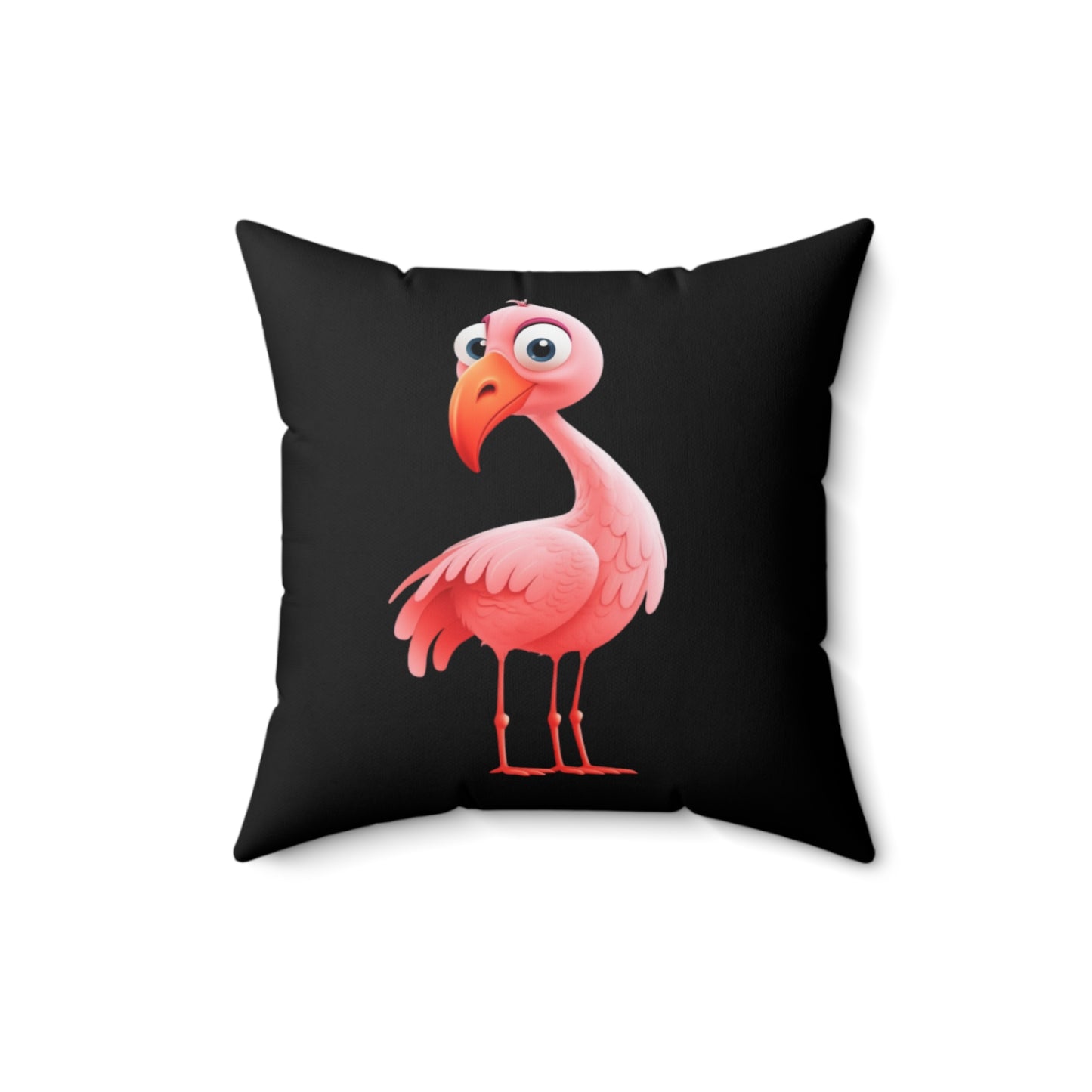 Pink Flamingo on Black - Pillowcase & Pillow
