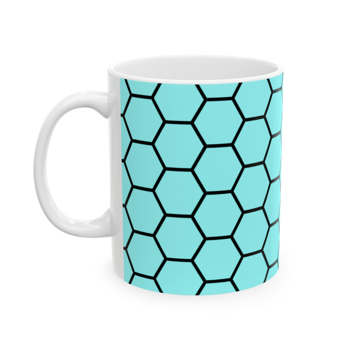 Pale Turquoise and Black Honeycomb