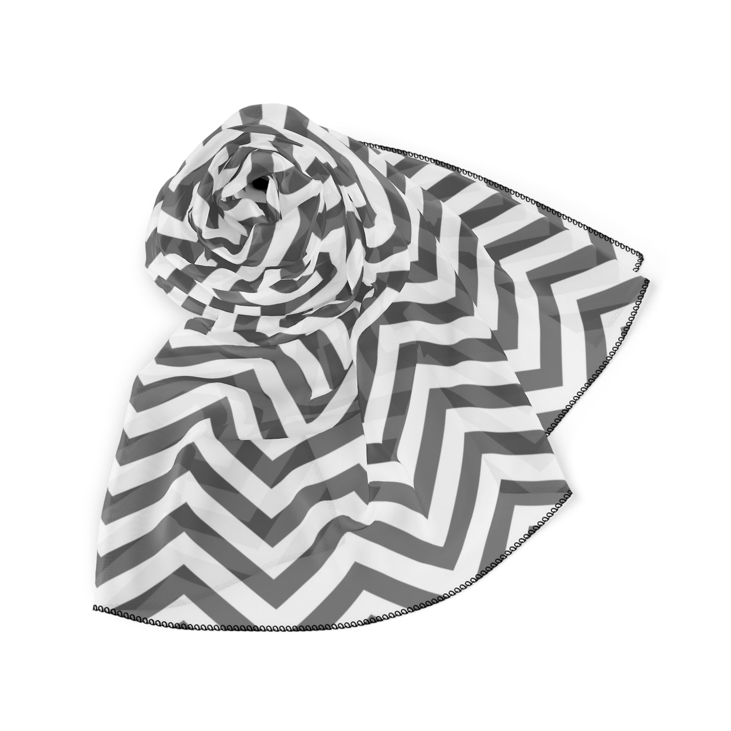 Black and White Chevron Print Scarf