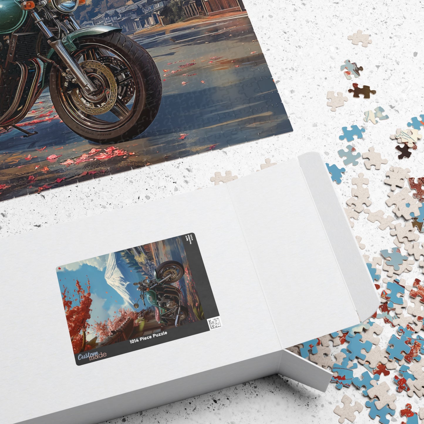 Motorbike by Mount Fuji - 1014-Piece Jigsaw Puzzle