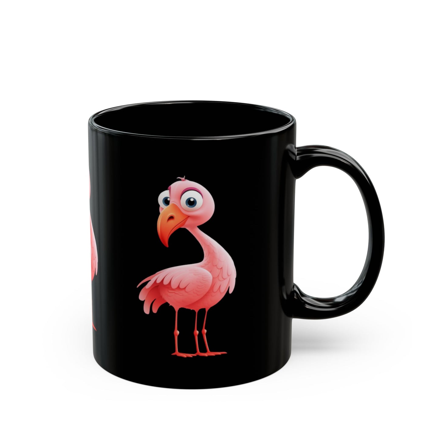 Pink Flamingo on Black Mug