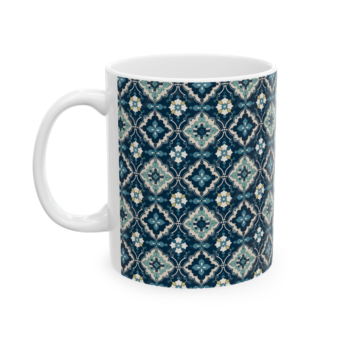 Quatrefoil Print Blue
