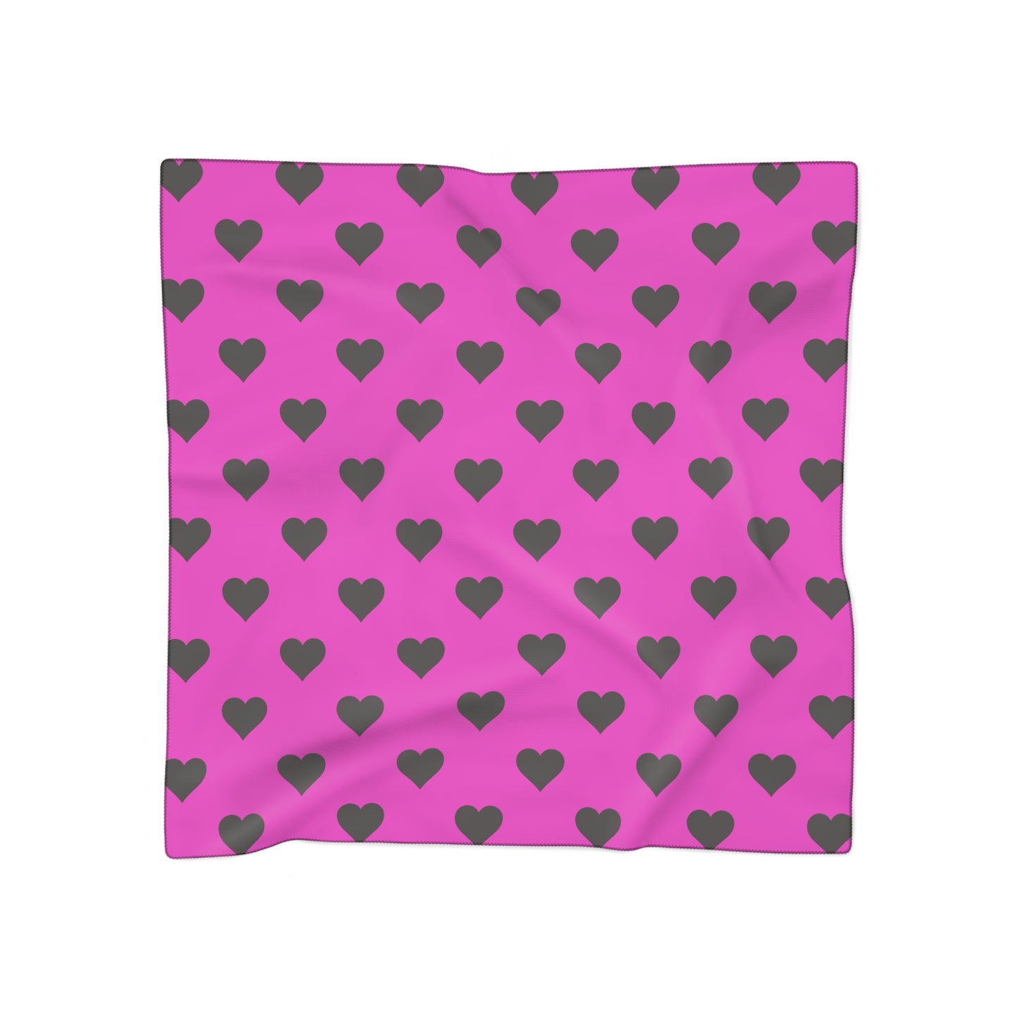 Black Hearts on Pink Scarf