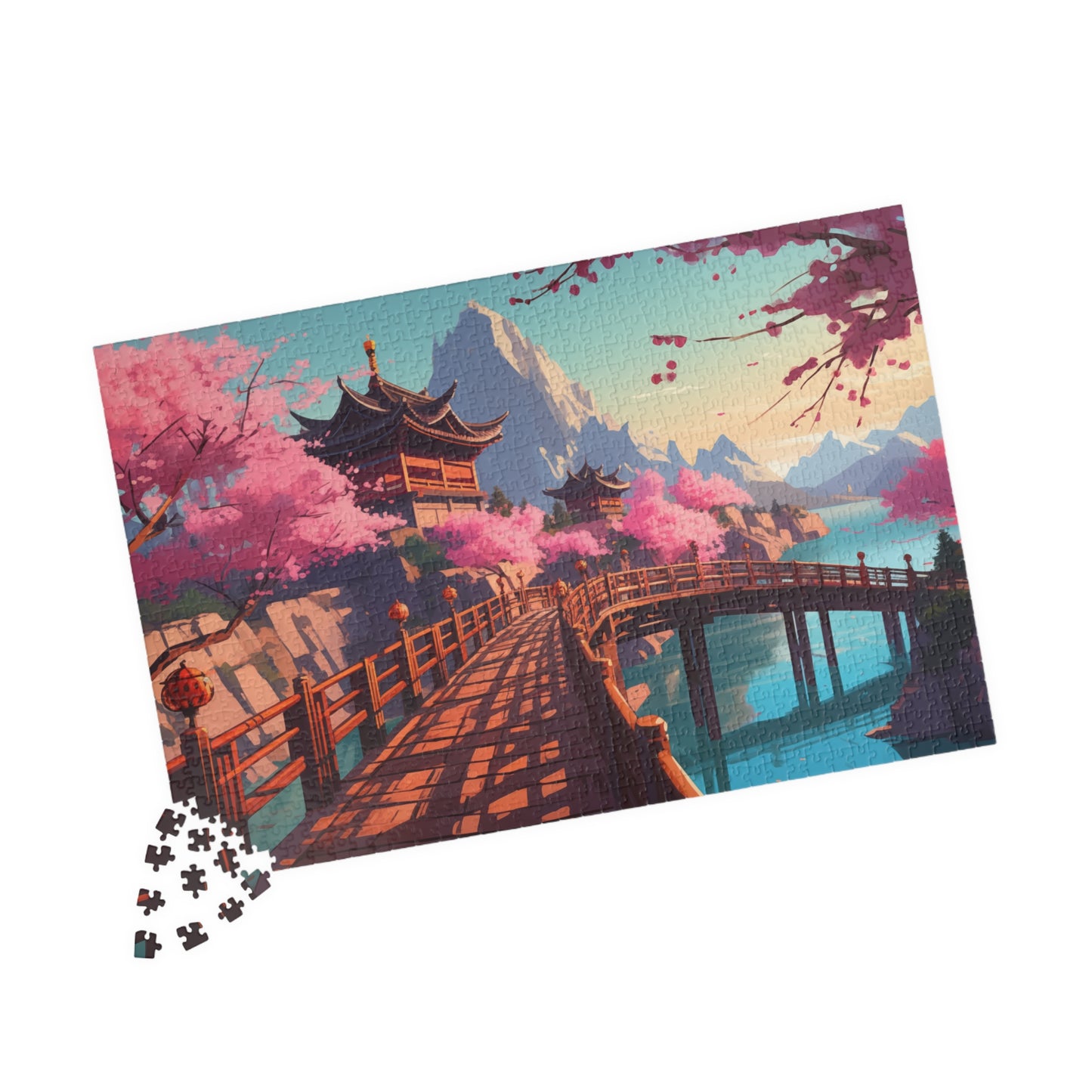 Blossoms over Tranquil Waters - 1014-Piece Jigsaw Puzzle