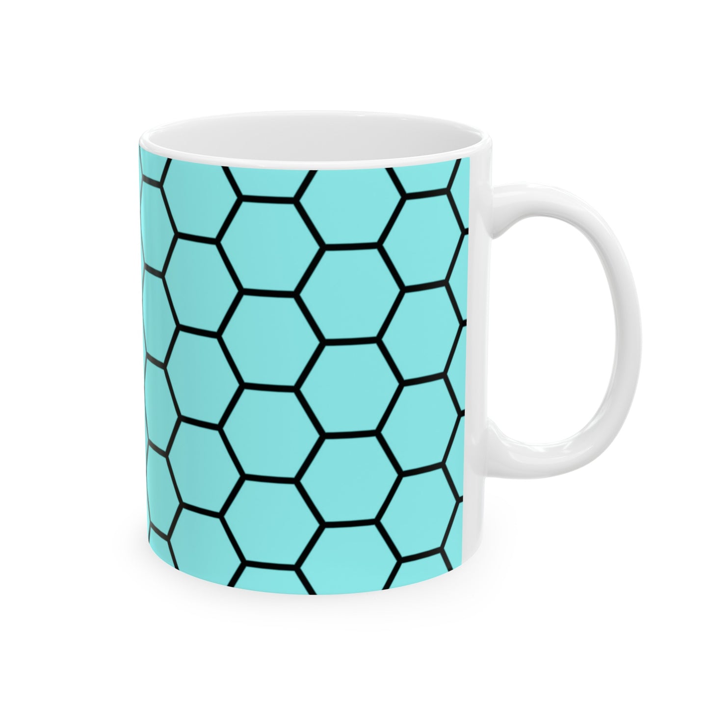 Pale Turquoise and Black Honeycomb