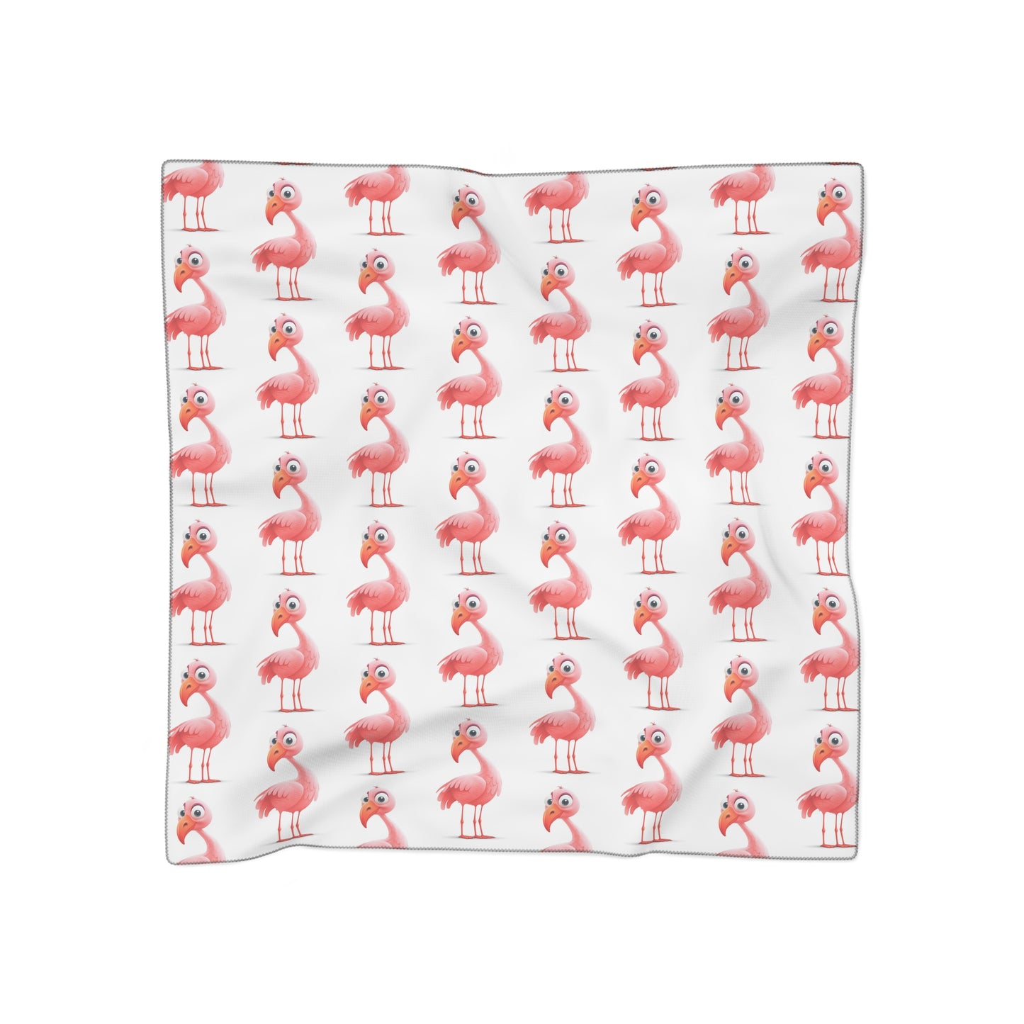 Pink Flamingo on White Scarf