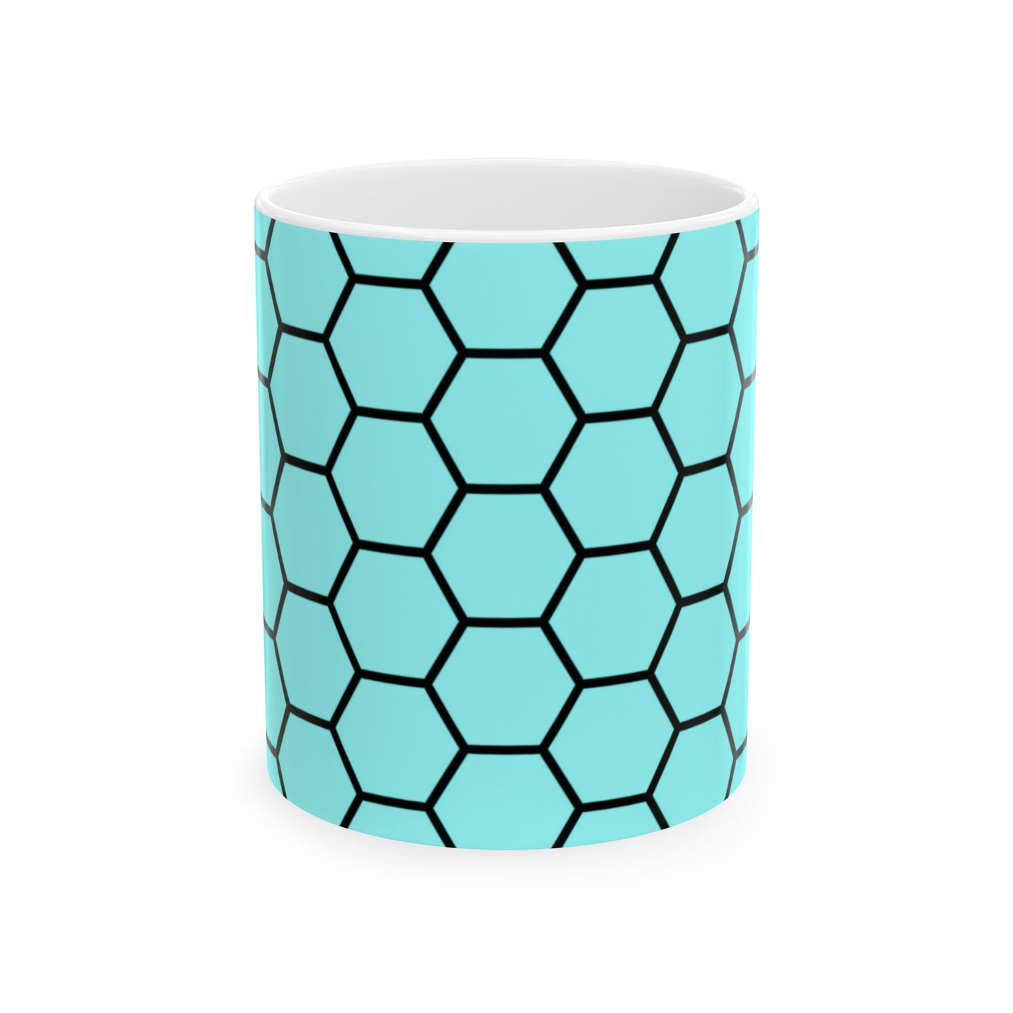Pale Turquoise and Black Honeycomb