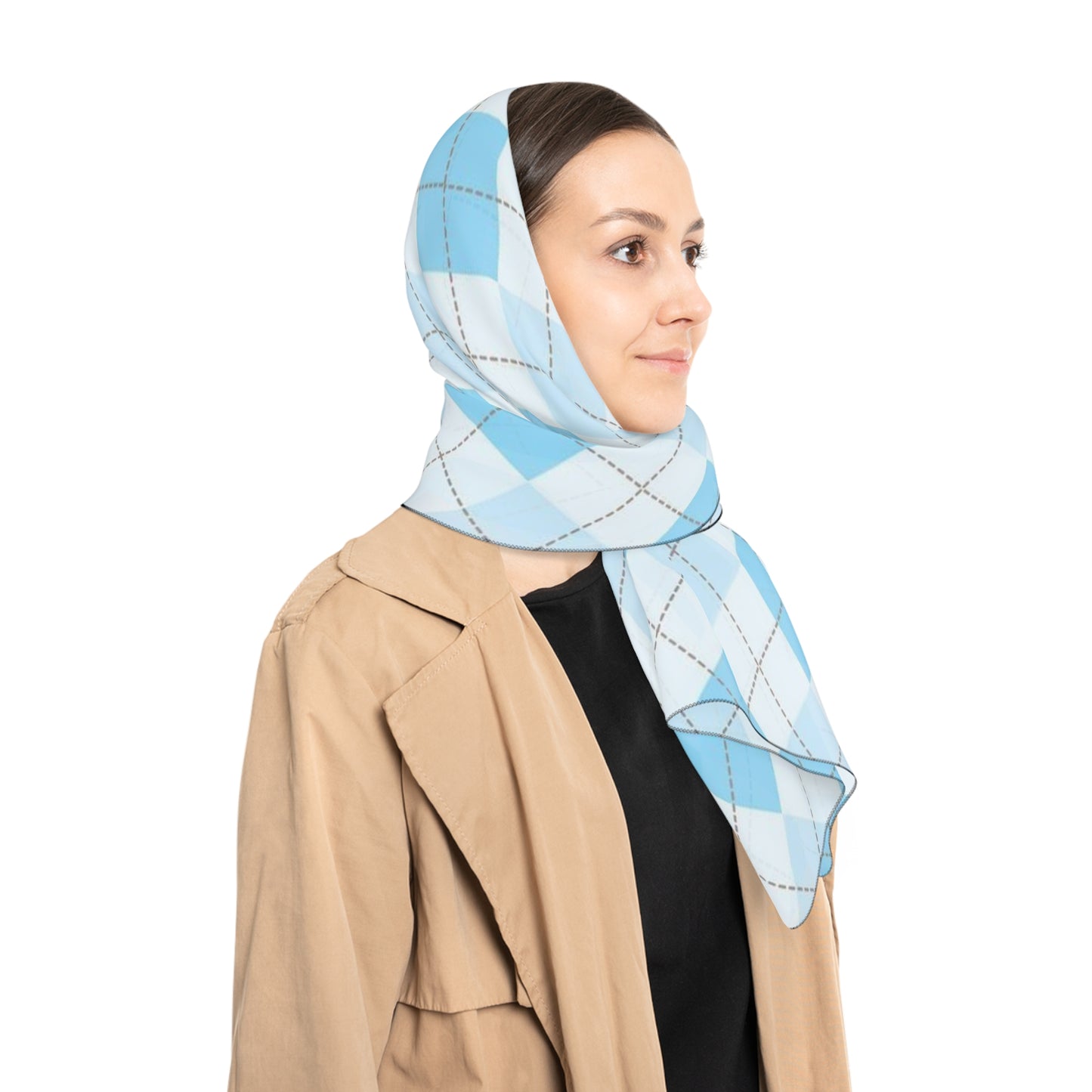 Blue Diamond Print Scarf