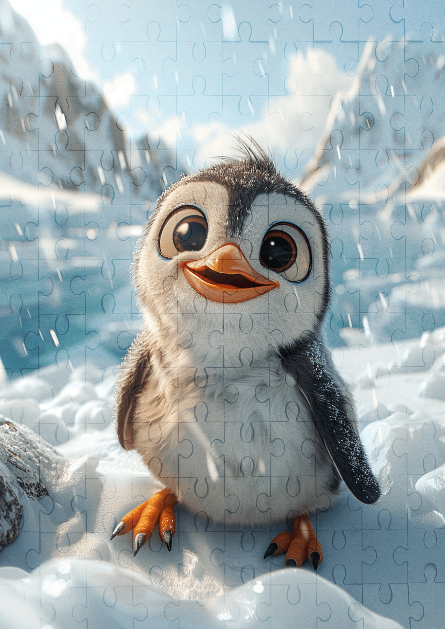 Bubbles The Penguin - 120-piece wooden jigsaw puzzle