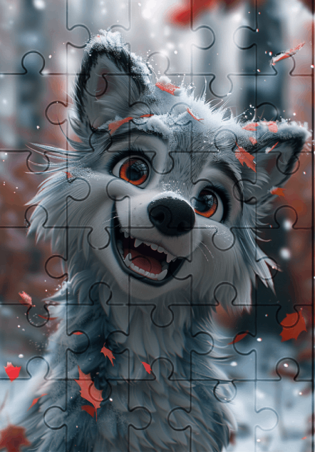 Willow The Wolf - 30-piece wooden jigsaw puzzle with Optional Frame