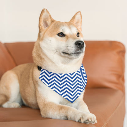 Chevron Blue - Pet Bandana Collar