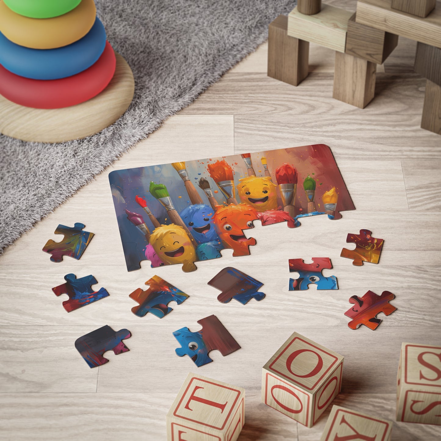 The Smiling Paint Brushes - 30-Piece Kids Jigsaw Puzzle