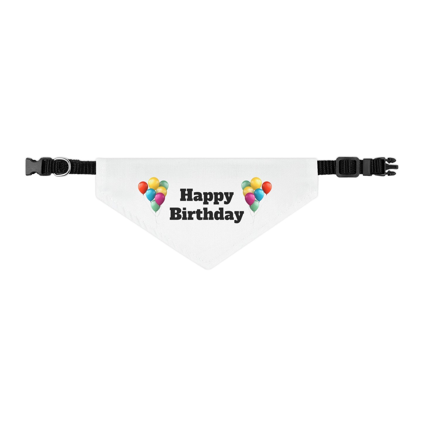 Happy Birthday on White - Pet Bandana Collar