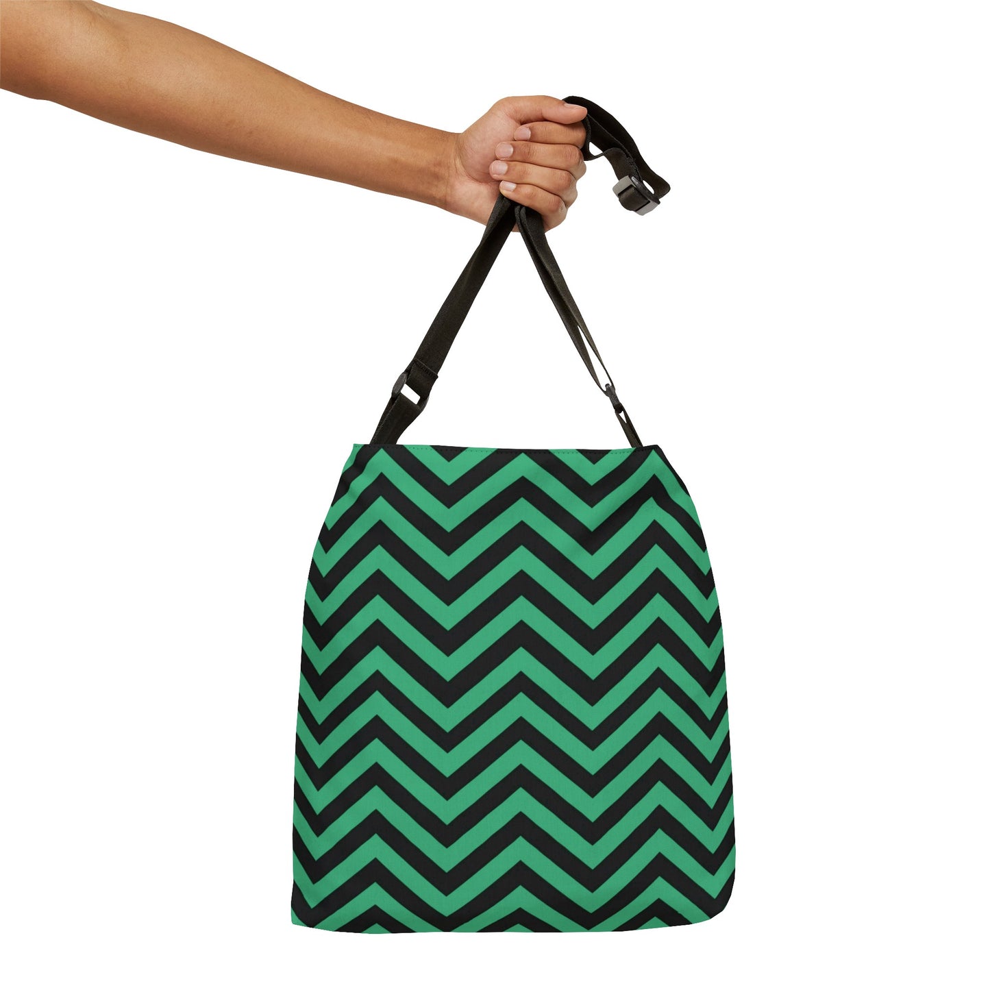 Green and Black Chevron - Tote Bag