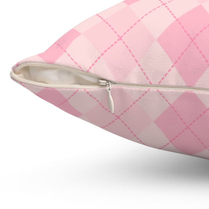 Pink Diamond Check Print - Pillowcase & Pillow