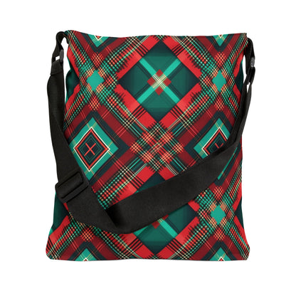 Christmas Theme Tartan Print - Tote Bag