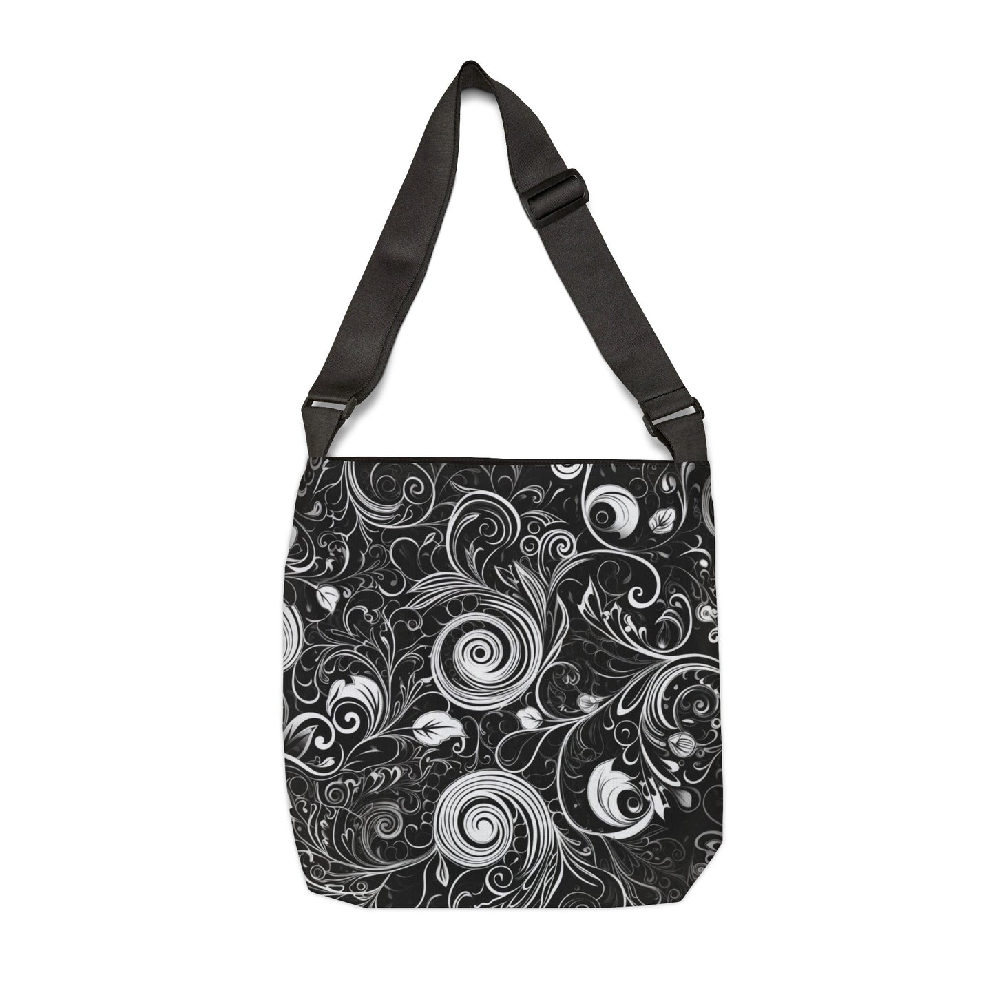 Black & White Rounded Swirls - Tote Bag