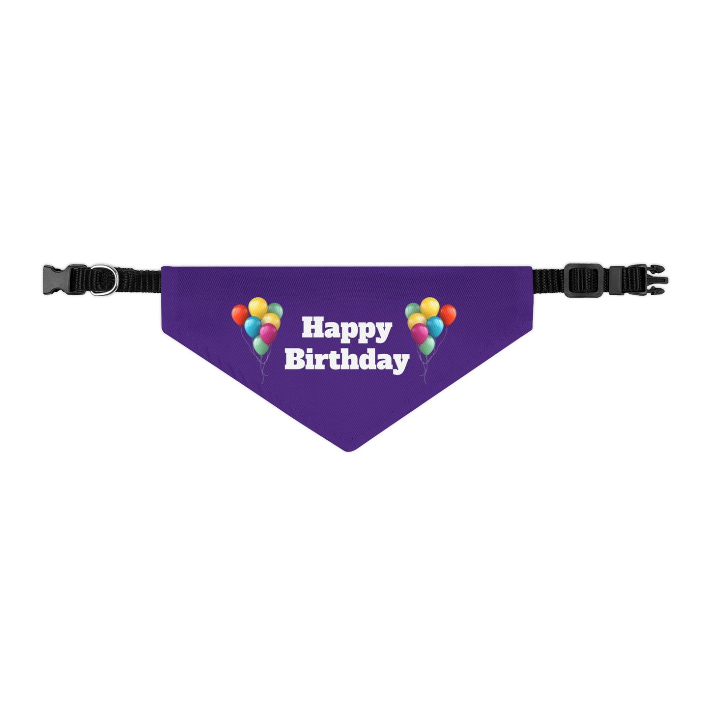 Happy Birthday on Purple - Pet Bandana Collar