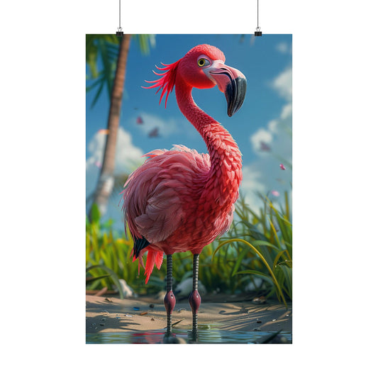 Felicity The Flamingo - Physical Print Stunning Premium Poster