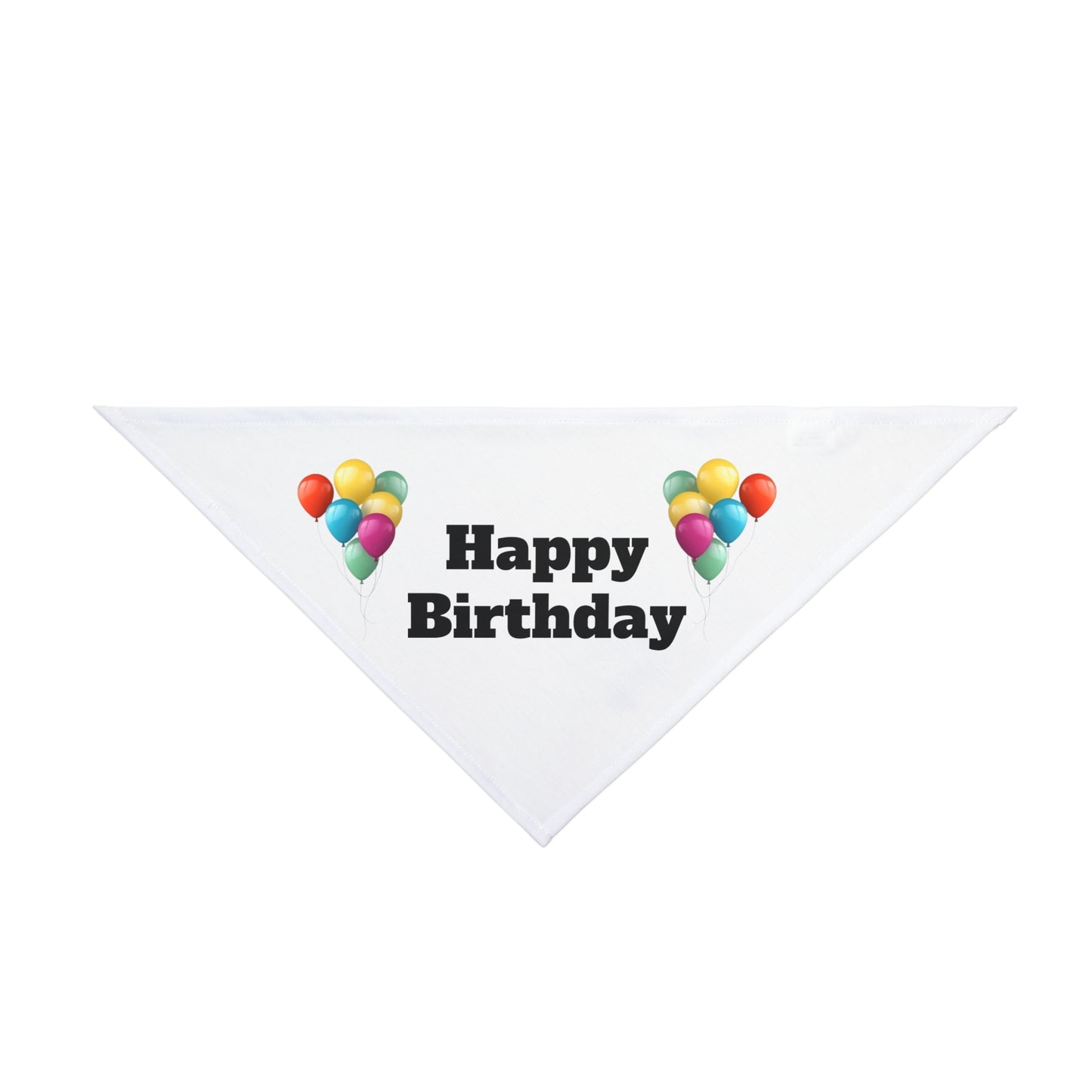 Happy Birthday on White - Tie Up Pet Bandana