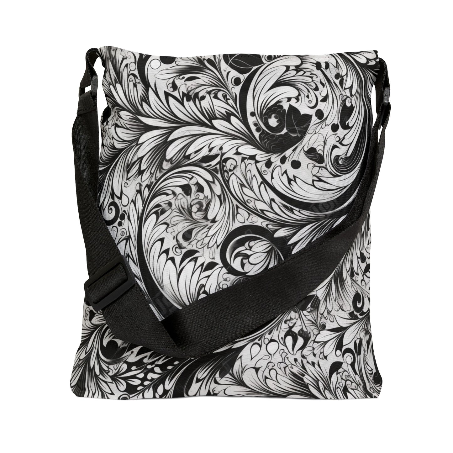 Elegant Black & White Swirl - Tote Bag