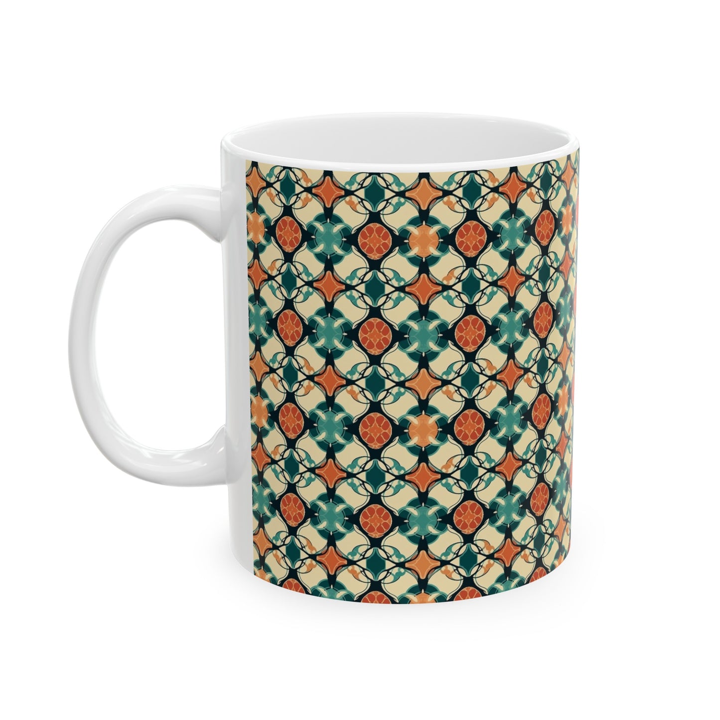 Quatrefoil Print - Green & Orange