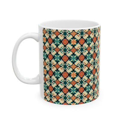 Quatrefoil Print - Green & Orange
