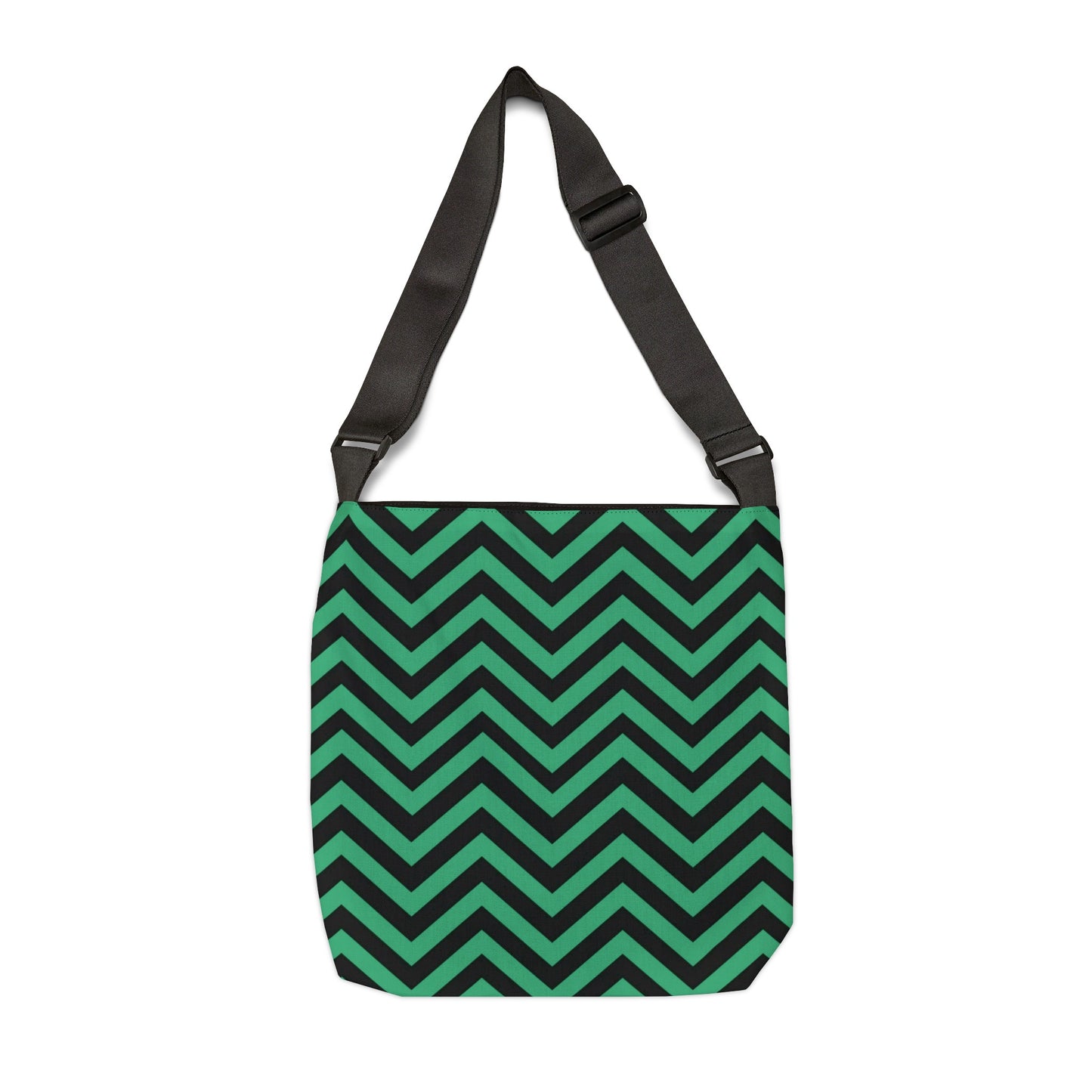 Green and Black Chevron - Tote Bag