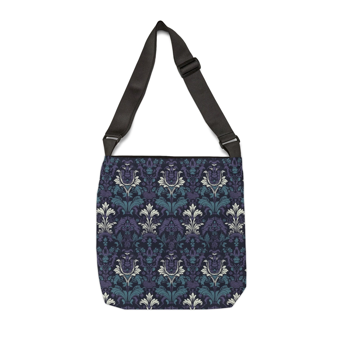 Eggplant Damask Purple Teal Print - Tote Bag