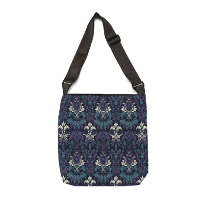 Eggplant Damask Purple Teal Print - Tote Bag