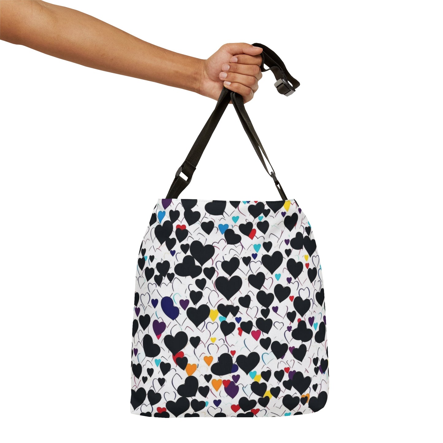 Polka Dot Hearts Black - Tote Bag