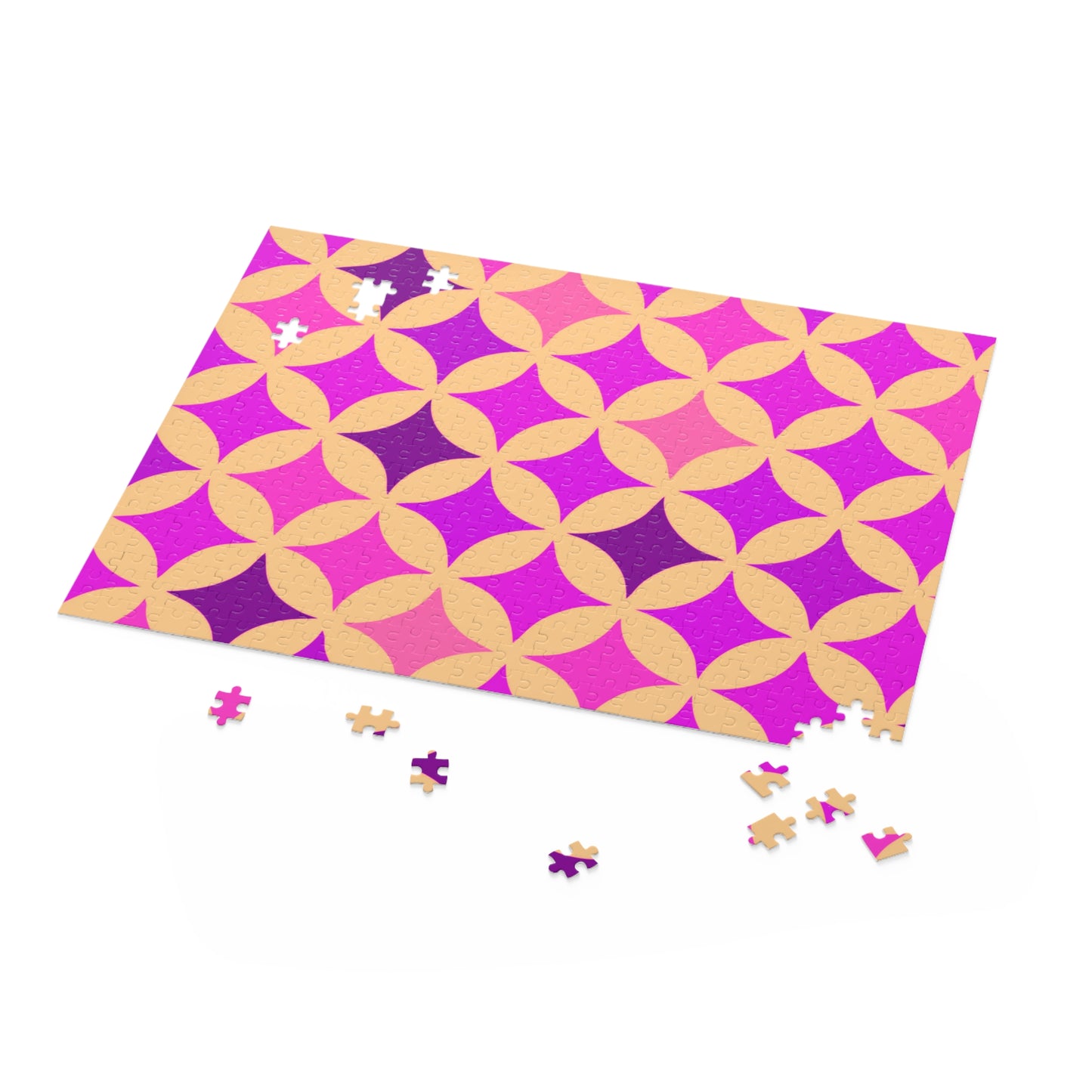 Pink & Purple Seamless Stars - 500-Piece Jigsaw Puzzle