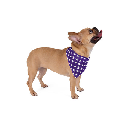 White Stars on Purple - Tie Up Pet Bandana