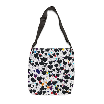 Polka Dot Hearts Black - Tote Bag