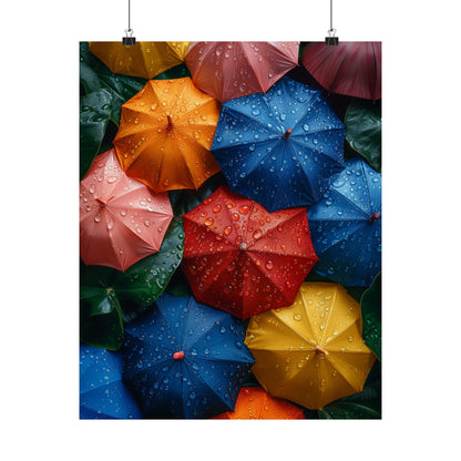 Colourful Umbrellas - Physical Print Stunning Premium Poster