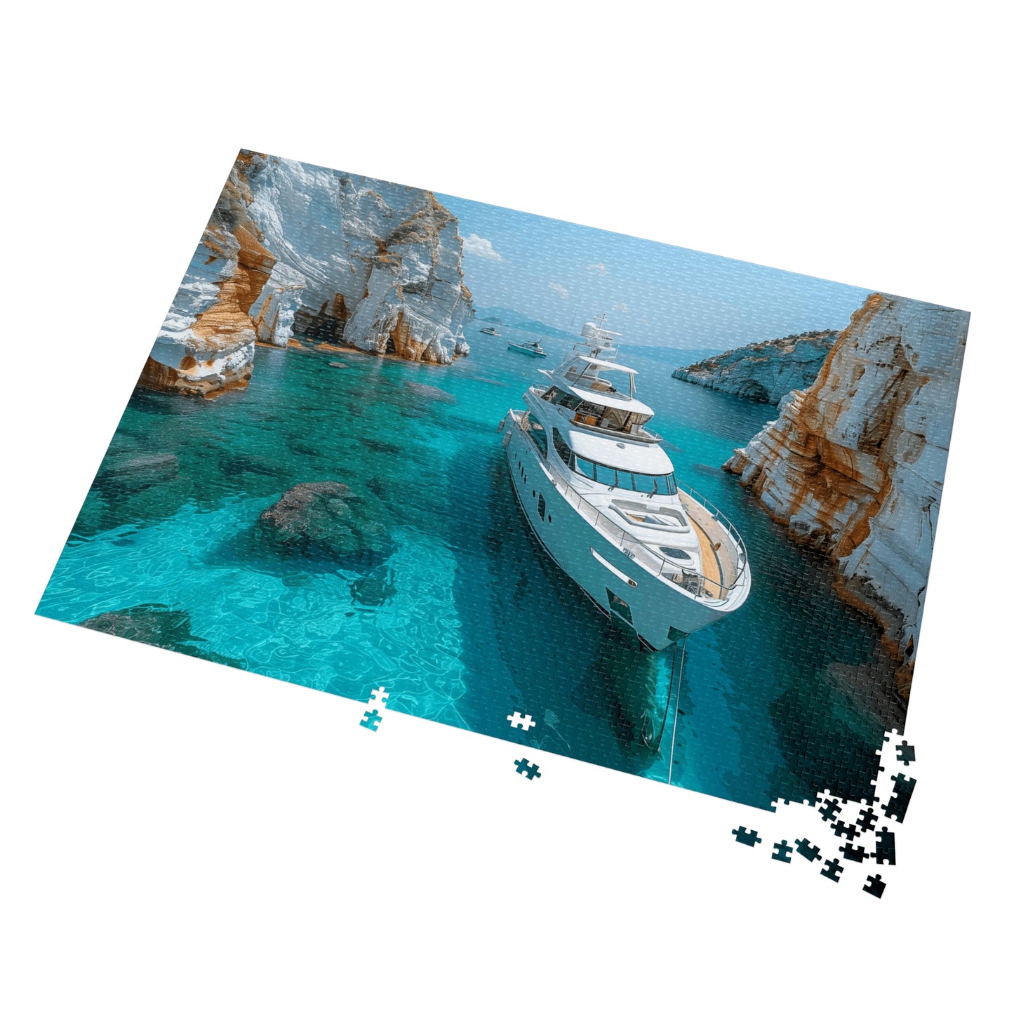 Yacht by the White Rocks - 2000-Piece Jigsaw Puzzle