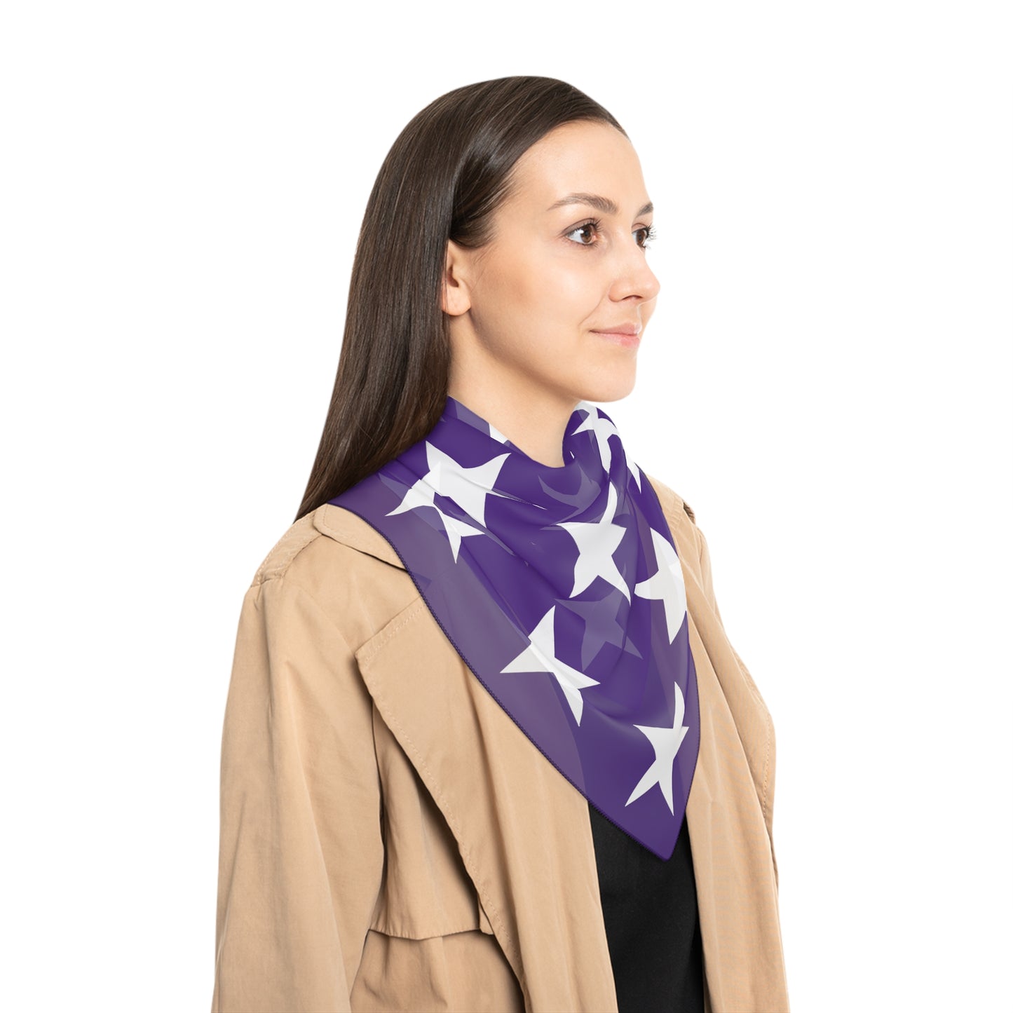 White Stars on Purple Scarf